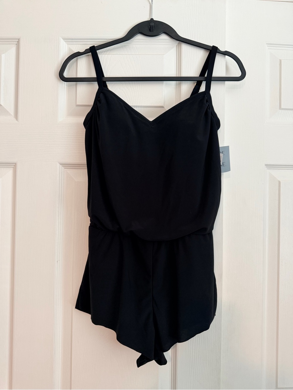 Shade & Shore Black Spaghetti Strap Swim Romper